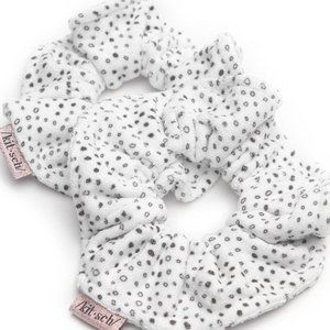 KITSCH Towel Scrunchies *Black & White Dot*